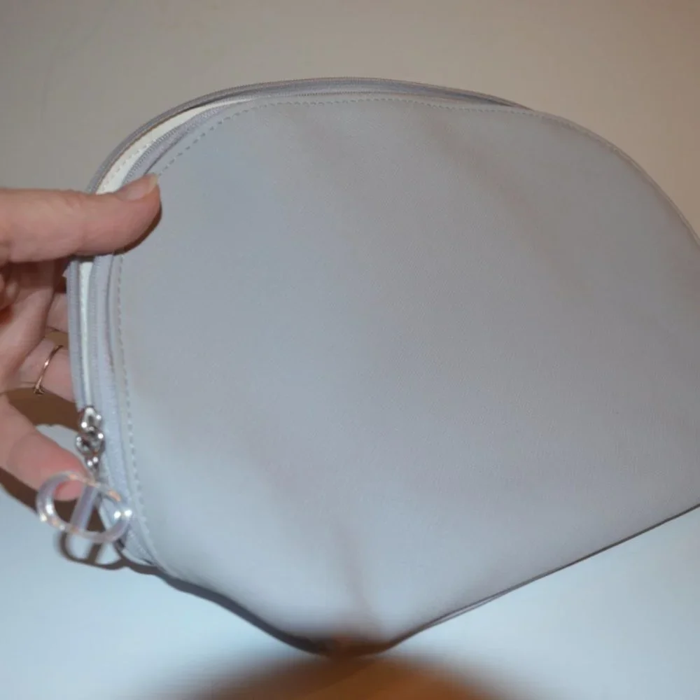 DIOR Beaute` Polyurethane Light Gray Parfums Christian Dior Cosmetic Bag Paris